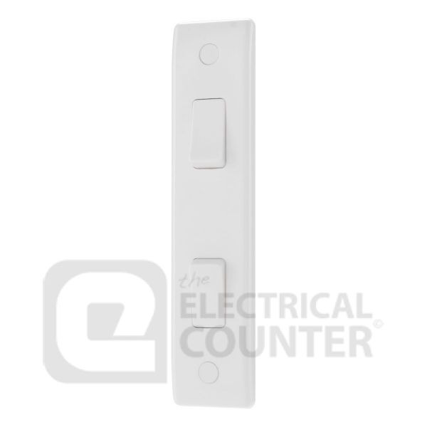 BG Electrical 848 Moulded White Round Edge 2 Gang 20A 16AX 2 Way Architrave Switch