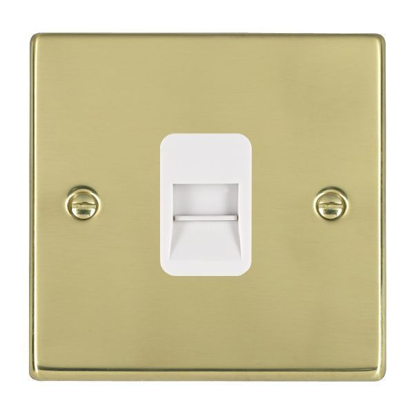Hamilton 71TCSW Hartland Polished Brass 1 Gang Secondary Telephone Outlet - White Insert