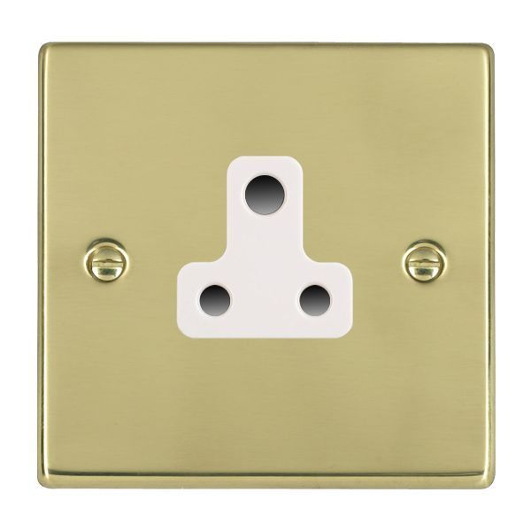 Hamilton 71US5W Hartland Polished Brass 1 Gang 5A Unswitched Socket - White Insert