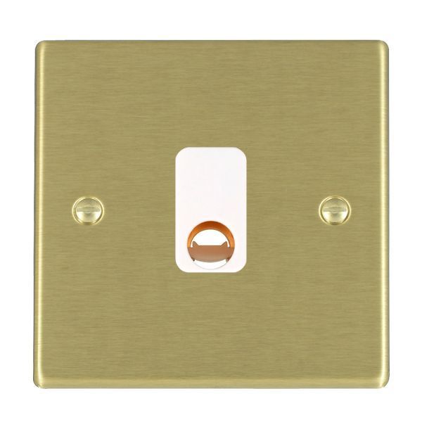 Hamilton 72COW Hartland Satin Brass 20A Cable Outlet - White Insert