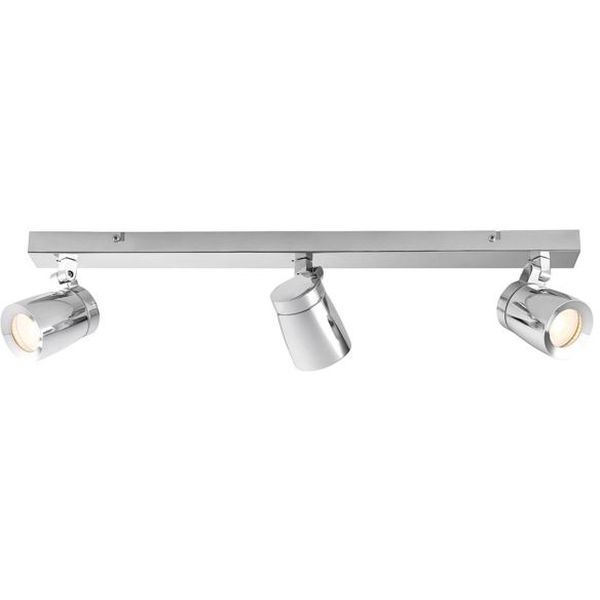 Saxby 39168 Knight Chrome IP44 3x35W GU10 Adjustable Dimmable Bar Spotlight