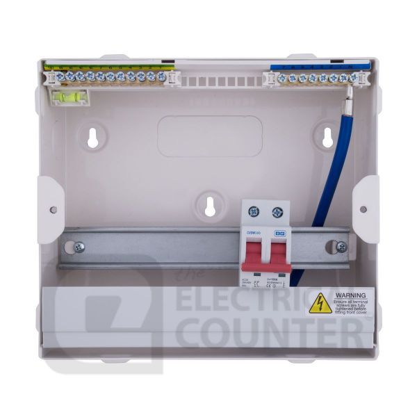 BG Fortress CFUSW07 7 Way IP2XC 1x100A Main Switch Unpopulated Main Switch Incomer Metal Consumer Unit
