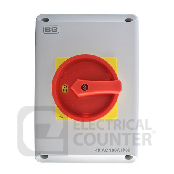 BG CPRSD4100 IP65 100A 4 Pole Insulated AC Rotary Isolator