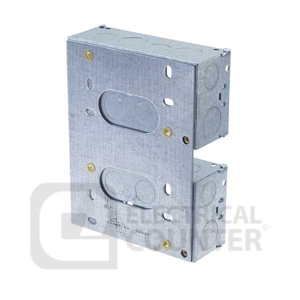 BG Electrical HGS07/C2 2 x 2 Gang 47mm Metal Boxes on Back Plate