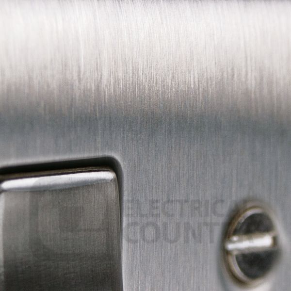 BG NBS72 Nexus Metal Brushed Steel Large Plate 45A 2 Pole Neon Cooker Switch