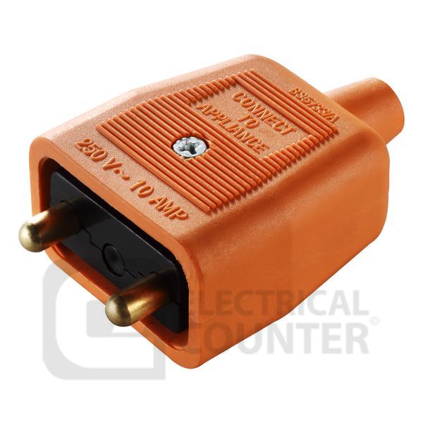 Masterplug NC102O Orange 10A 2 Pin In Line Connector