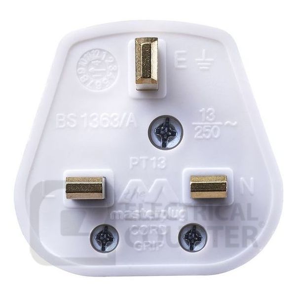 BG Electrical PT13W White 13A Plug Fitted with a 13A Fuse
