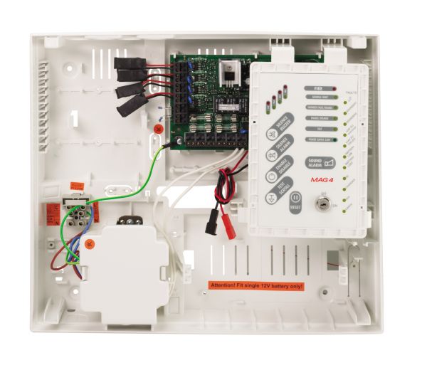 ESP MAG4P Fireline 4 Zone Polycarbonate Cased Conventional Fire Alarm Panel