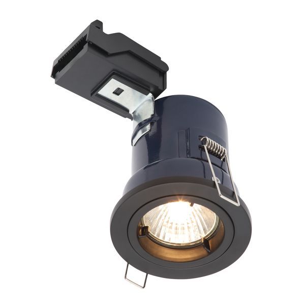 Forum ELA-27465-MBLK Yate Matt Black 80mm LED GU10 Fire-Rated Fixed Downlight