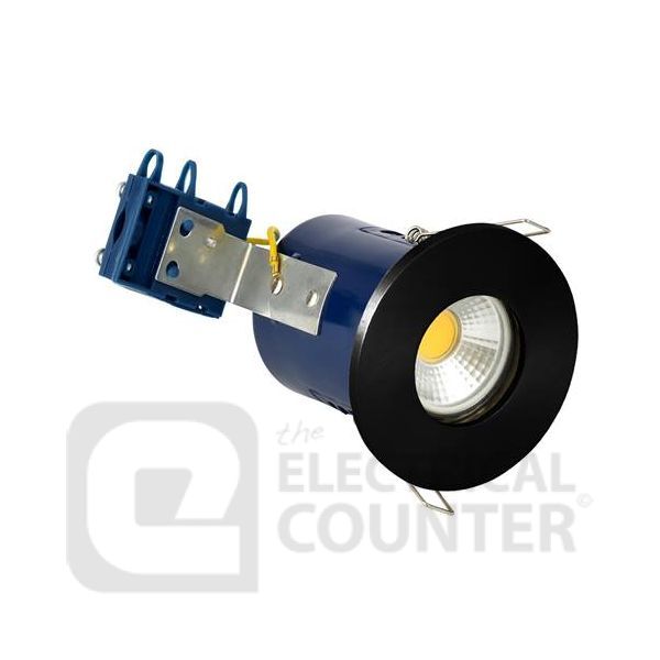 Forum Lighting ELA-27467-BCHR Black Chrome IP65 LED Ready GU10 Fire Rated Downlight 50W 240V