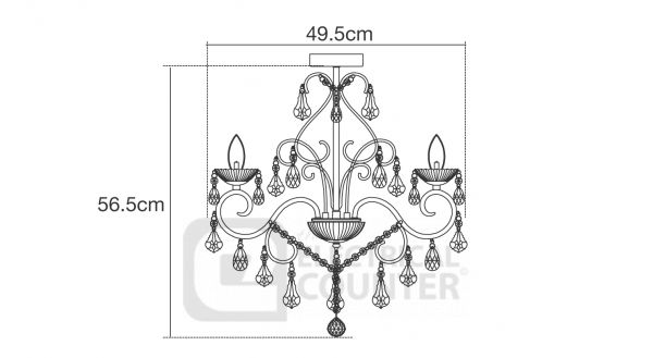 5 Light Spa Vela Decorative Bathroom Chandelier, IP44