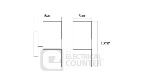 Stainless Steel Zinc Leto Outdoor Up & Down Wall Light, IP65