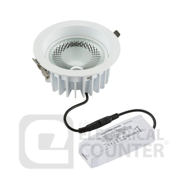 Knightsbridge CRDL15 White IP20 15W 1780lm 4000K 195mm Dimmable COB LED Recessed Commercial Downlight