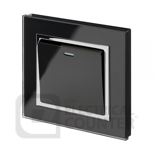 Black 1 Gang Mechanical Retractive/Pulse Switch with Chrome Trim