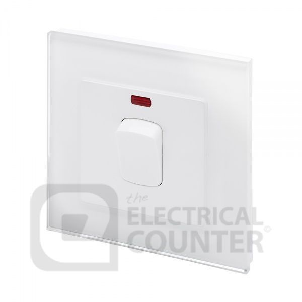 White 20A Heater Switch with Glass Surround