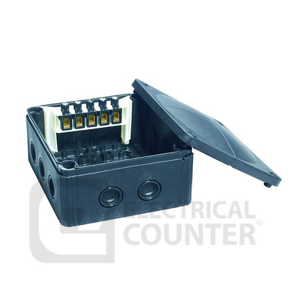 Black Combi 1210/5 Pole Terminal Junction Box IP66/67 57Amp