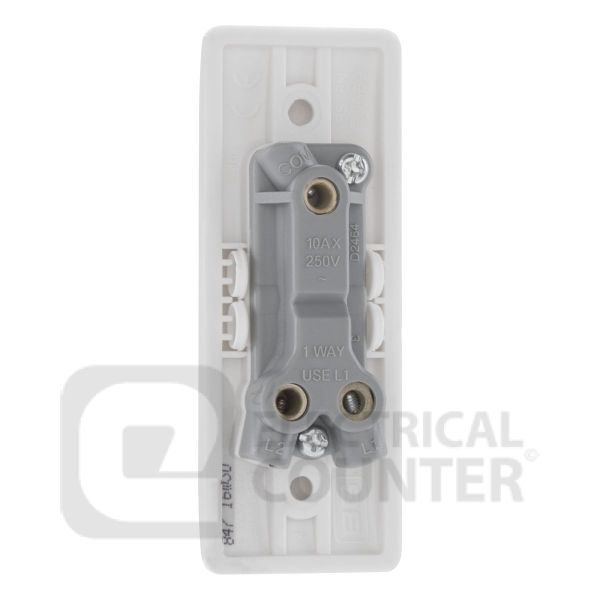 BG Electrical 847 Moulded White Round Edge 1 Gang 20A 16AX 2 Way Architrave Switch