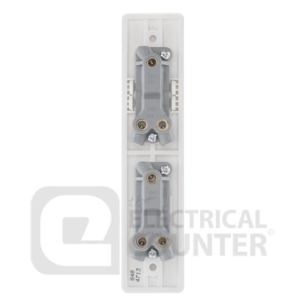 BG Electrical 848 Moulded White Round Edge 2 Gang 20A 16AX 2 Way Architrave Switch
