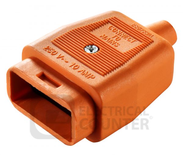 Masterplug NC102O Orange 10A 2 Pin In Line Connector