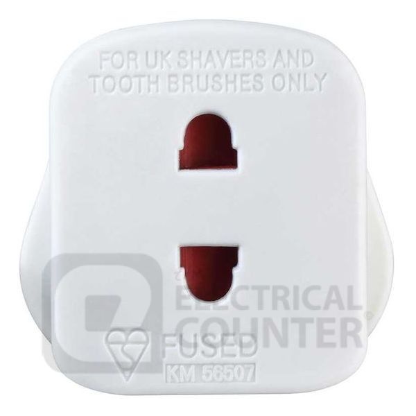 BG Electrical SHADC White Fused Shaver Adaptor