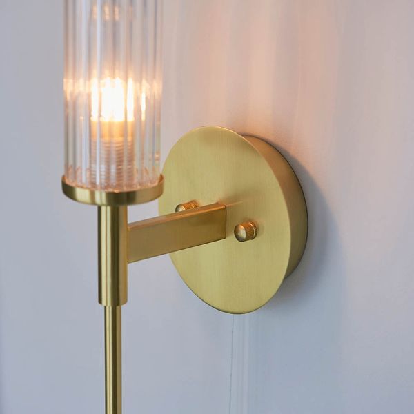 Endon Lighting 96163 Talo Satin Brass IP44 3W G9 Wall Light with Pull Cord Switch