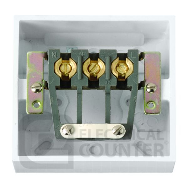 Click CMA215 Polar White Mode 1 Gang 45A Cooker Connection Plate