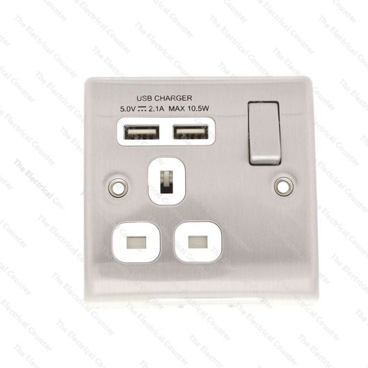 BG NEXUS METAL BRUSHED STEEL Switches Sockets Decorative Light ALL Inserts USB 