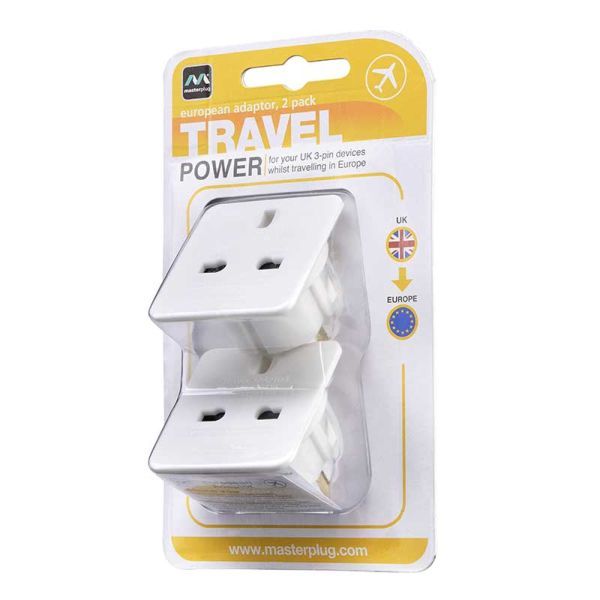 Buy Masterplug UK to Europe Travel Adaptor - 3 Pack, Travel adaptors
