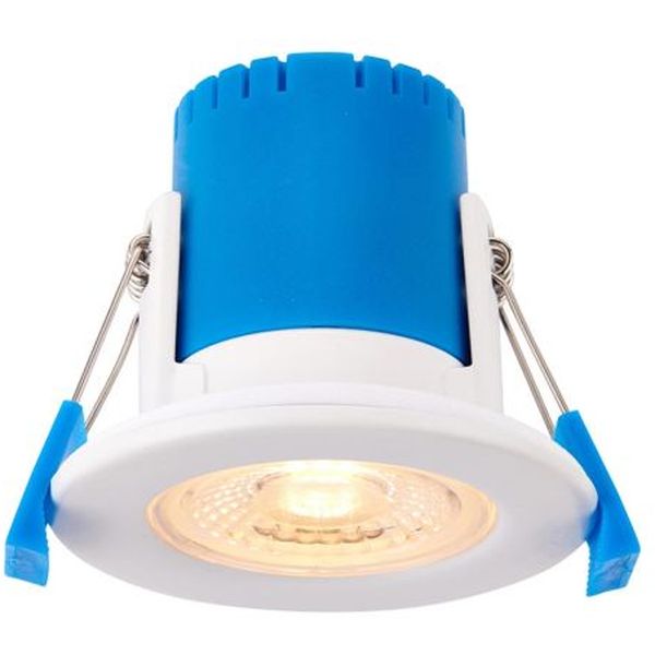 GU10 Fire Rated IP65 Recessed Downlight Matt White 5w LED Bulb SAXBY 