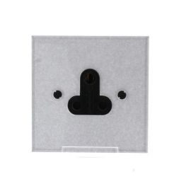 Forbes & Lomax SS5/PSX/B Invisible 1 Gang 5A Unswitched Round Pin Socket - Black Insert