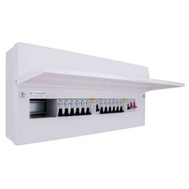 BG Fortress CFUDP16616A 16 Way 2x63A 30mA Type A RCD 10x B-Curve MCB 100A Main Switch Metal Populated Consumer Unit image