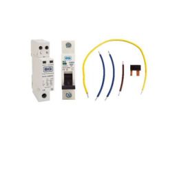 BG Fortress CUA08 T2 SPD 1x32A B-Curve MCB Consumer Unit Cable Kit - Neutral Live and Earth Cables - Busbar - Shroud