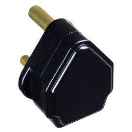 Masterplug PT5B Black 5A Round Pin Plug with Sleeved Pins