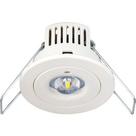 Luceco LEMDWO Tempus White 1W 120lm 6400K 65mm 3hr Non-Maintained Emergency Downlight