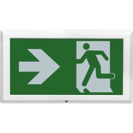 Luceco LEMEBXM3RA White 8W 6000K 100lm 3hr Right Arrow Maintained Illuminated Emergency Exit Box image
