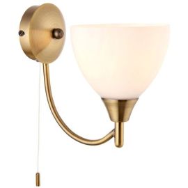 Endon Lighting 1805-1AN Alton Antique Brass IP20 60W E14 Single Wall Light with Pull Cord Switch image