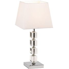 Endon Lighting 96940-TLCH Murford Polished Chrome IP20 40W E14 White Cotton Mix Shade Table Lamp image