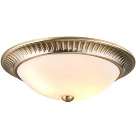 Endon Lighting 91123 Brahm Antique Brass IP20 2x40W E27 GLS Flush Ceiling Light image