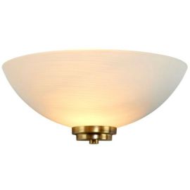 Endon Lighting WELLES-1WBAB Antique Brass 60W White Line Painted Glass Welles Wall Light image