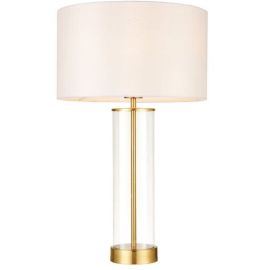 Endon Lighting 68802 Lessina Brass Clear Glass 40W E27 Table Lamp with 3 Stage Dimmer Switch image