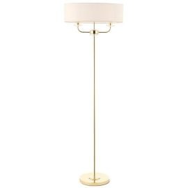 Endon Lighting 70563 Nixon Bright Nickel 2x40W E14 Floor Lamp with Inline Foot Switch image
