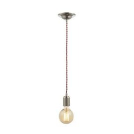 Polished Nickel Inlight Red Twist Decorative Cable Set, E27, 42W