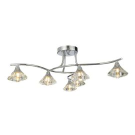 Spa Reena Chrome and Frosted Glass 6 Light Ceiling Fitting IP44 G9