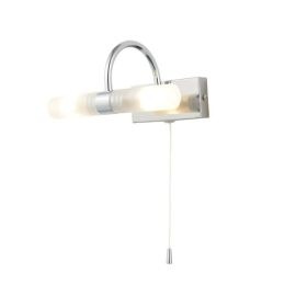 Chrome Spa Corvus Bathroom Wall Light, Frosted Glass Diffuser, IP44