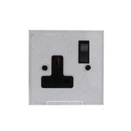 Forbes & Lomax SS13M/PSX/AB/B Invisible Plate 1 Gang 13A Switched Socket - Antique Bronze Switch + Black Insert image
