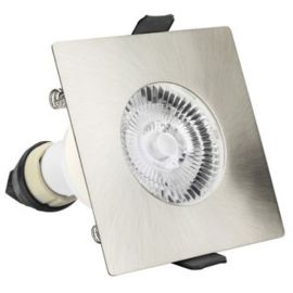 Integral LED ILDLFR70D008 Evofire Satin Nickel Square IP65 85mm Fire Rated Downlight with GU10 Lampholder image