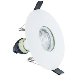 Integral LED ILDLFR70D015 Evofire White IP65 112mm Round Fire Rated Downlight with GU10 Holder