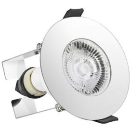 Integral LED ILDLFR70D018 Evofire Polished Chrome IP65 70mm Round Fire Rated Downlight with GU10 Holder and Insulation Guard image