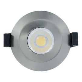 Integral LED ILDLFR70B014 Satin Nickel IP65 6W 510lm 3000K 70-75mm Fire Rated Dimmable LED Static Downlight image