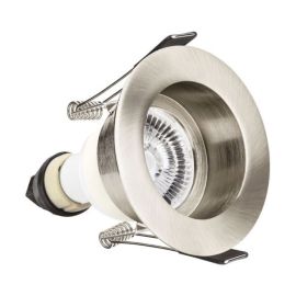 Integral LED ILDLFR70E002 Evofire Satin Nickel IP65 70mm Recessed Fire Rated Downlight with GU10 Holder image